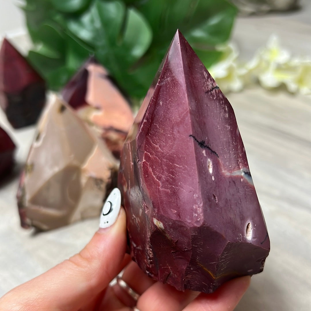Mookaite Half & Half Polished Raw Tower Points