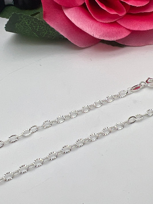 Sparkle Hammer Sterling Silver 925 Chain - 18''