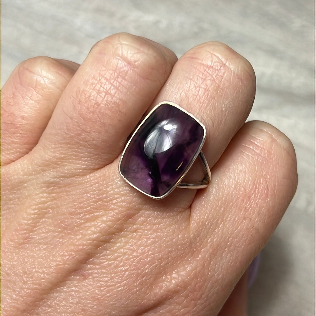 Amethyst 925 Sterling Silver Ring - Size R 1/2 - S