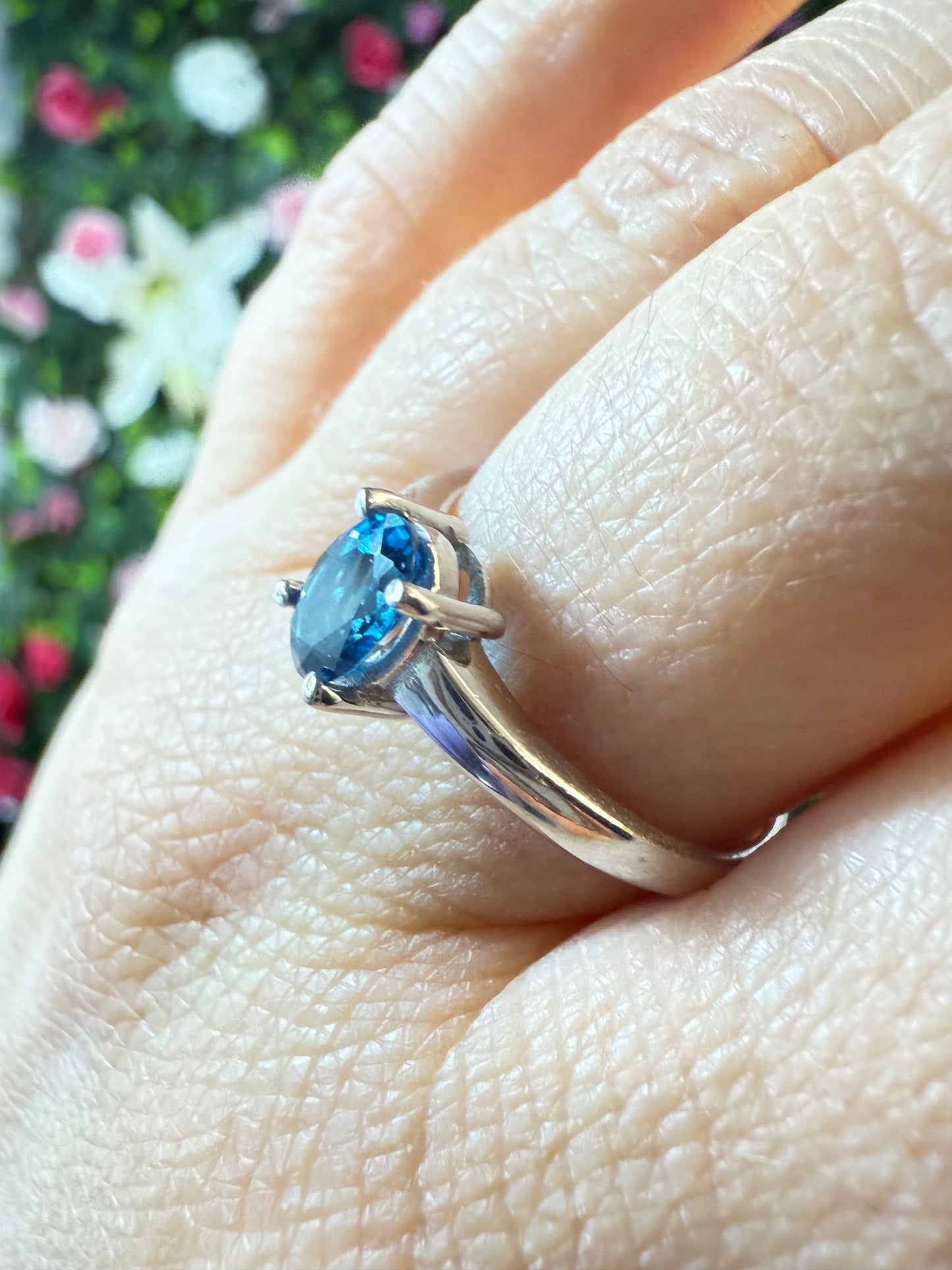 London Blue Topaz 925 Ring - Size P 1/2