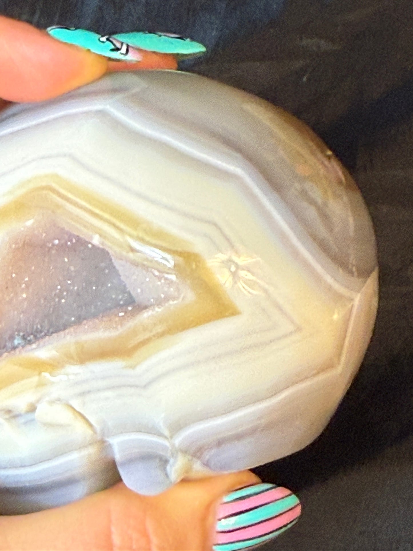 Druzy Agate Skull