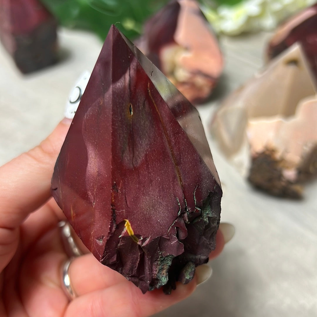 Mookaite Half & Half Polished Raw Tower Points