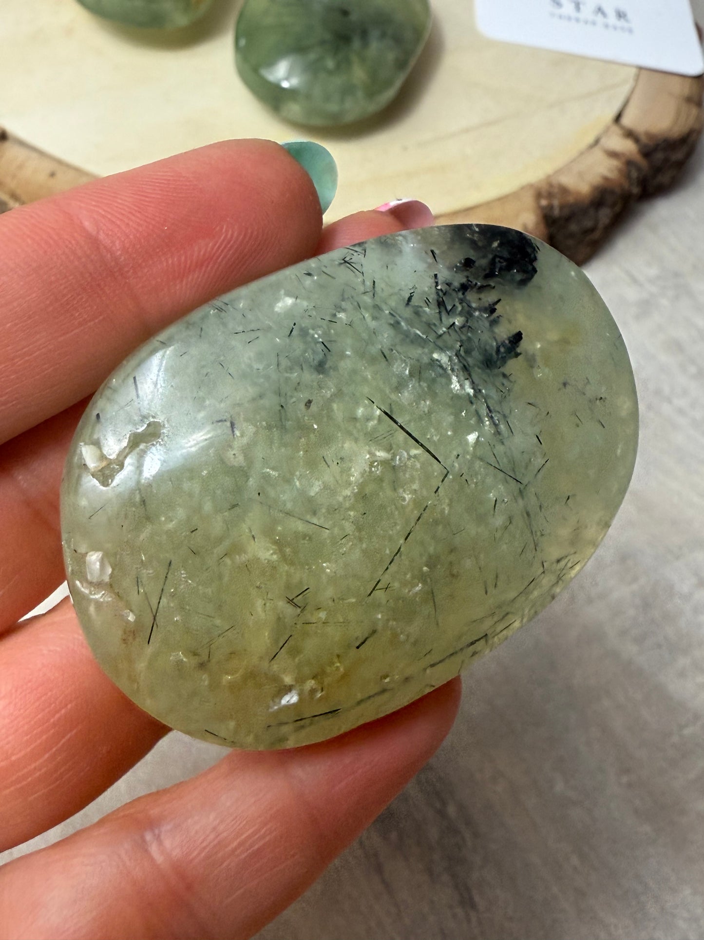 Prehnite Palm Stone