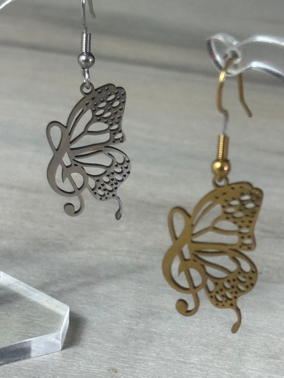 Nature Butterfly Music Earrings - Stainless steel