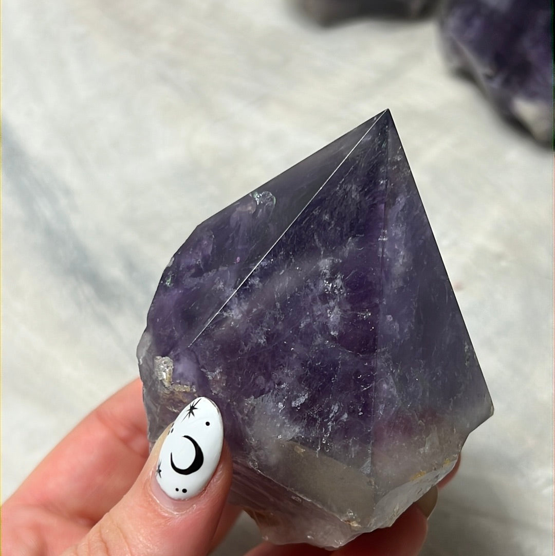 Amethyst Half & Half Polished Raw Tower Points