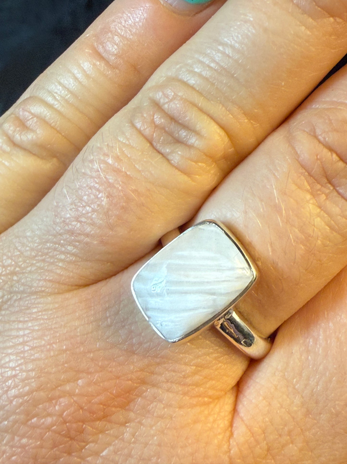 Scolecite 925 Ring - Size O 1/2