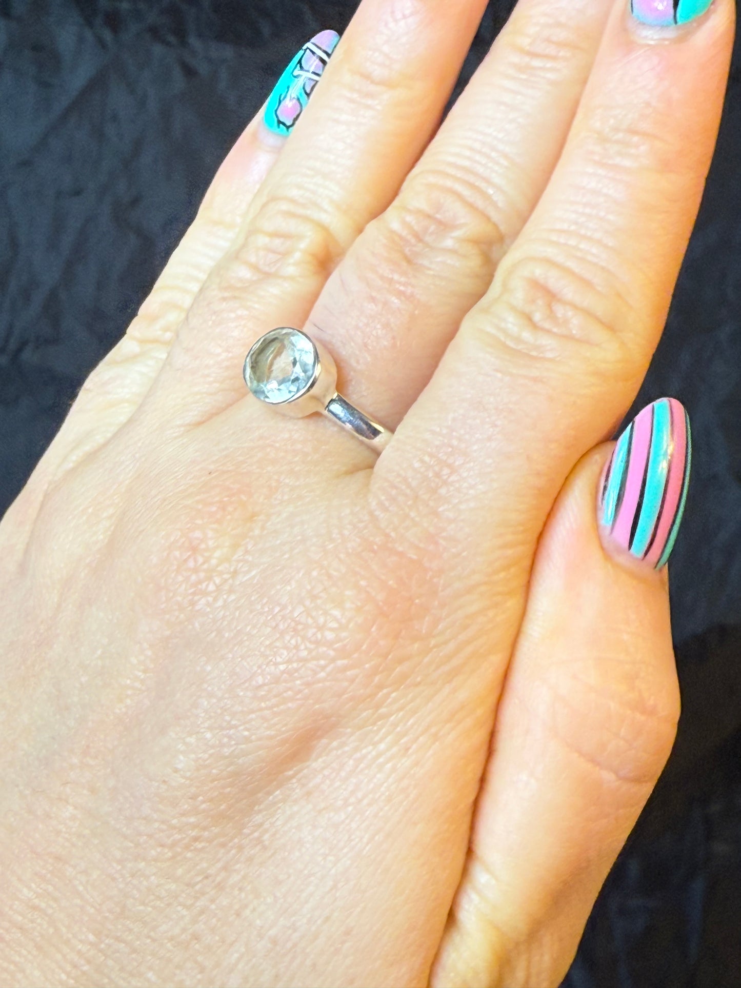 Prasolite 925 Ring - Size R 1/2 - S Green Amethyst