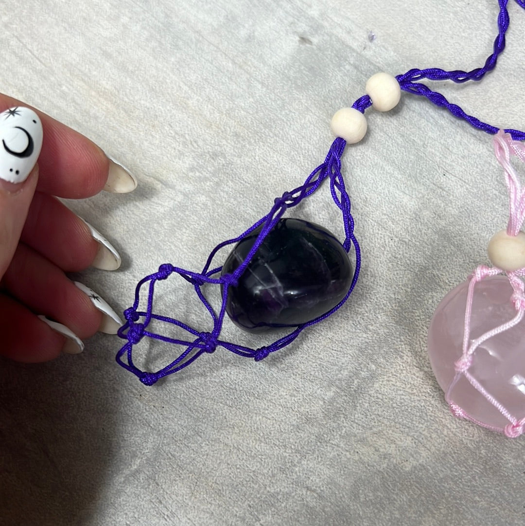 Macrame Net Cage Thread Necklace