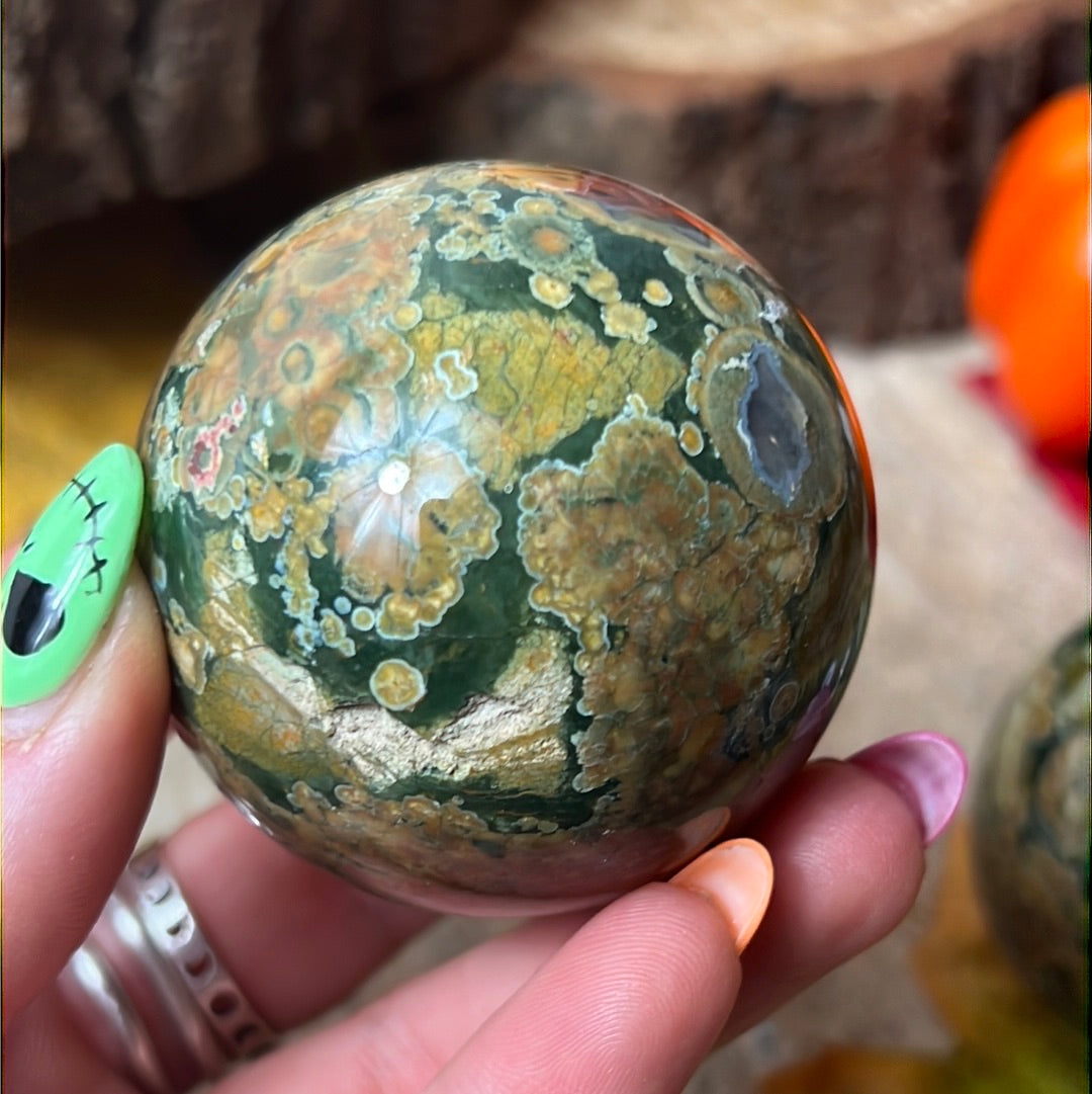 Rhyolite Rainforest Jasper Sphere