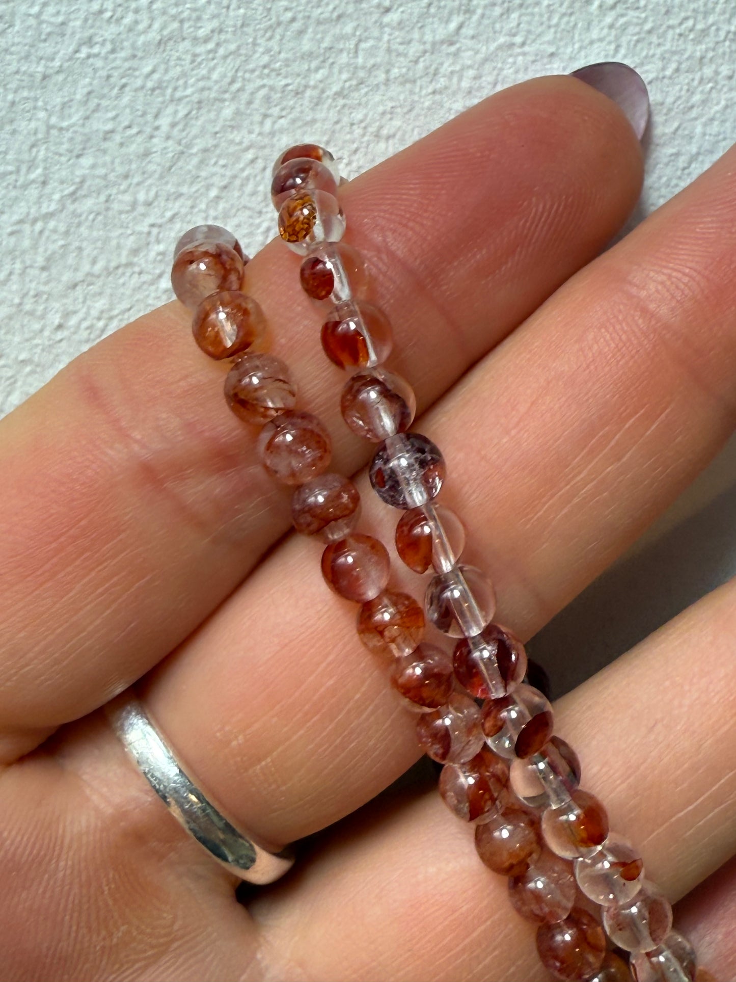 Fire Quartz 4mm Bead Bracelet