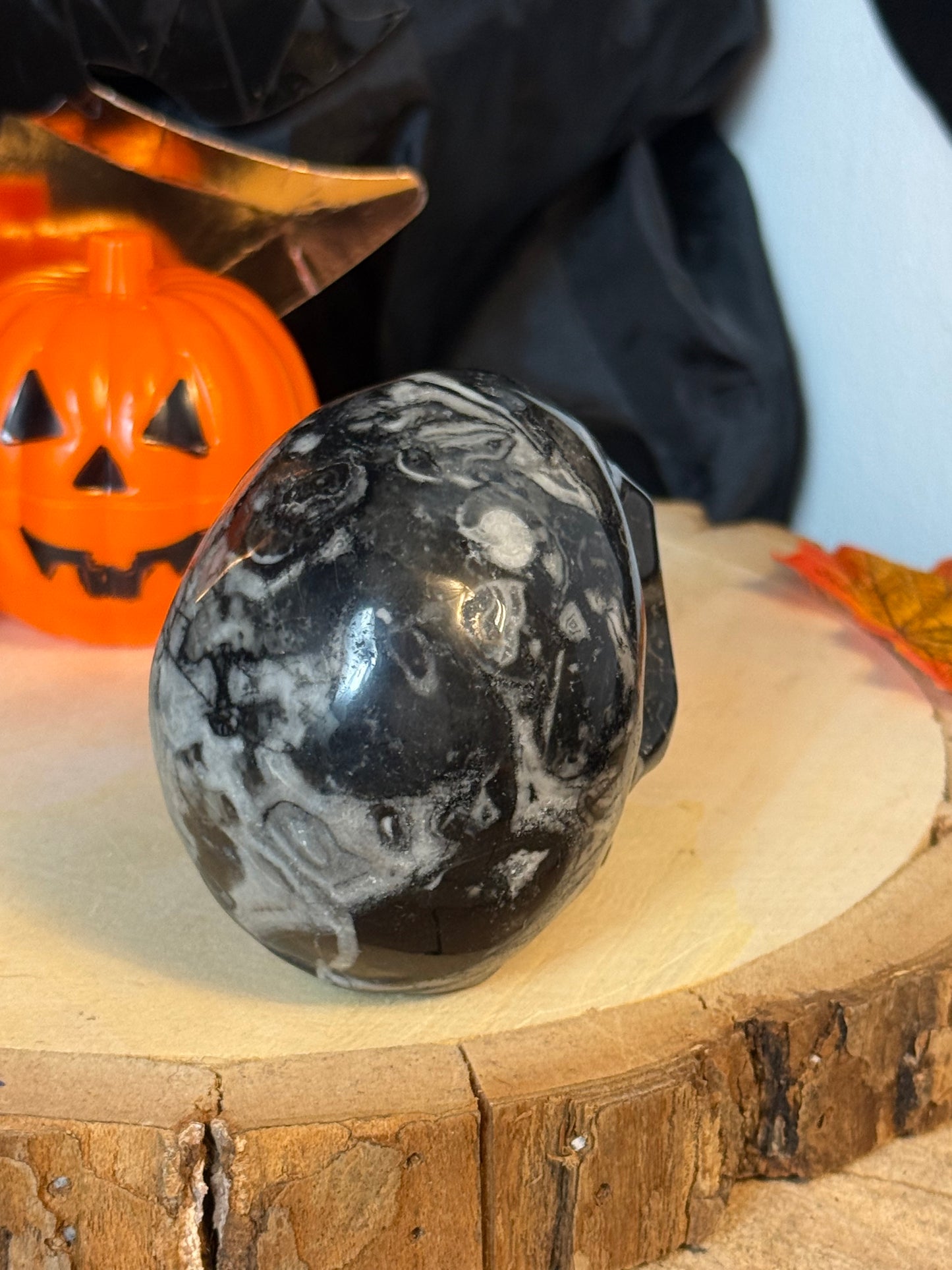Black Shell Stone Skull