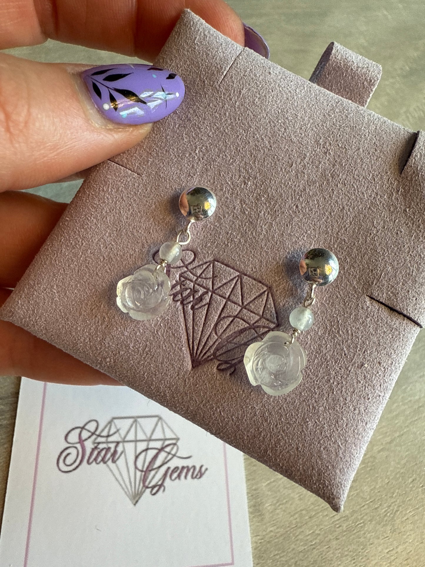 Handmade 925 Silver Drop Dangly Studs Earrings