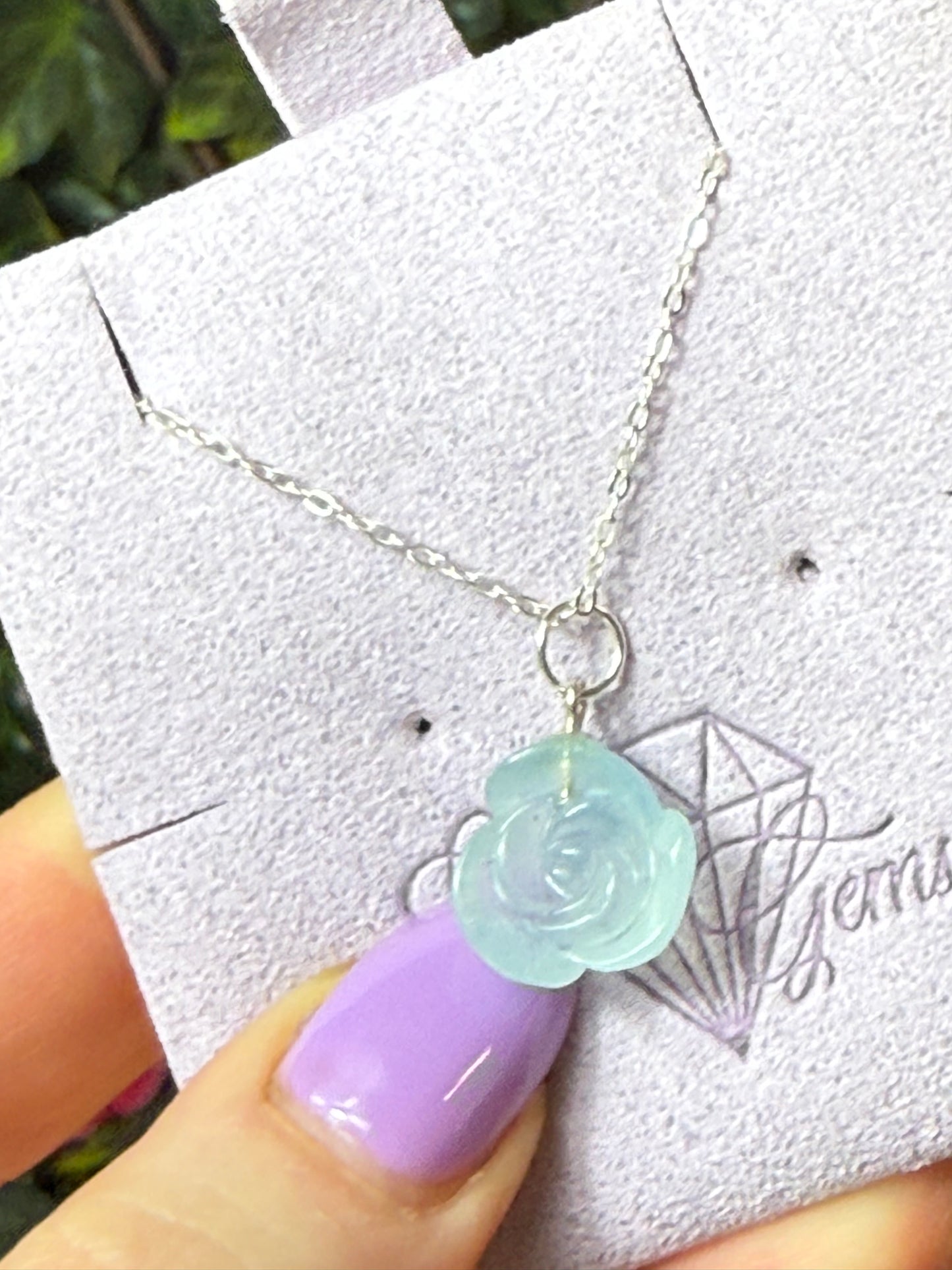 Aquamarine Flower Sterling Pendant
