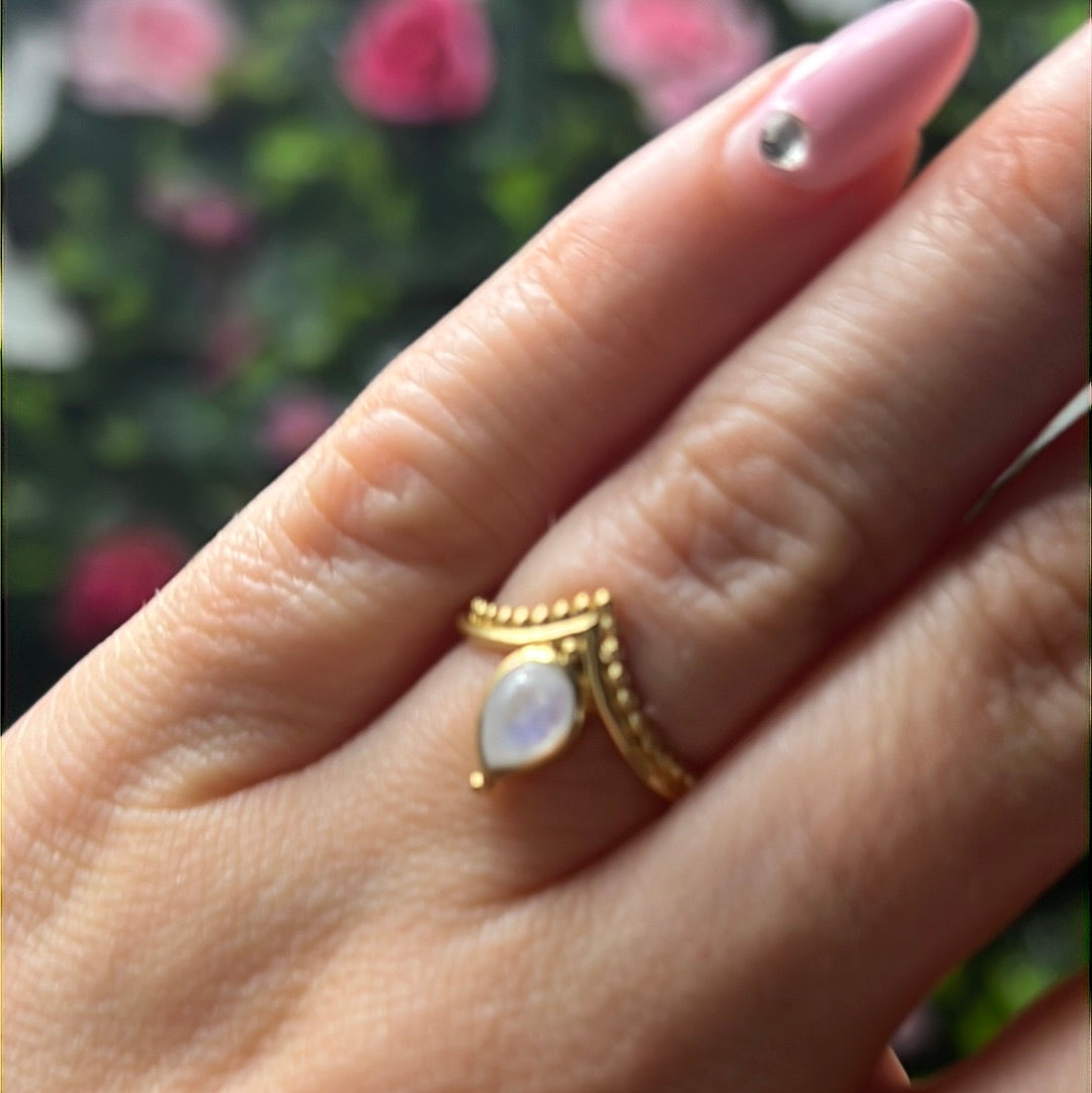 Moonstone Mandala Crown 18K Gold