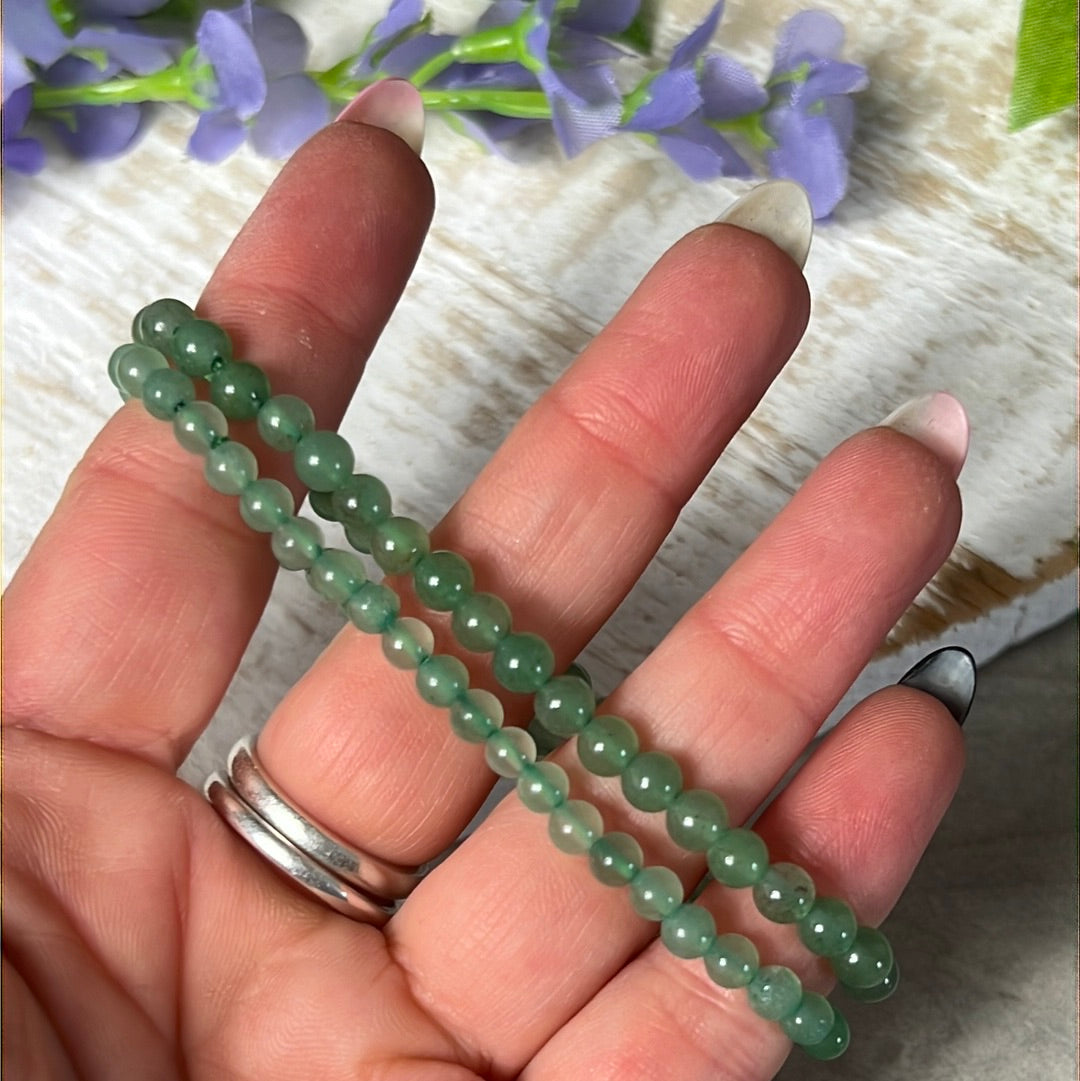 4mm Green Aventurine Bead Bracelet