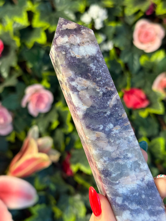 Kunzite Lepidolite Smokey Unicorn Tower Point - rare mix