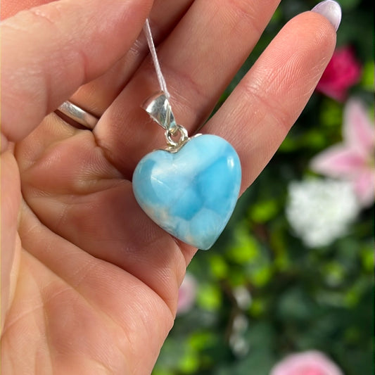 Larimar 925 Heart - Sterling Pendant