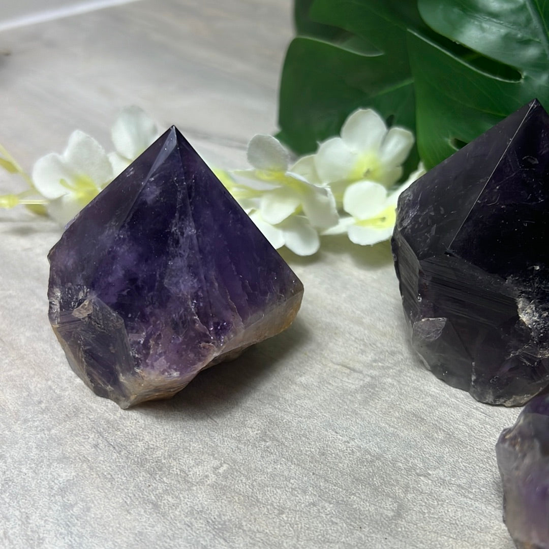 Amethyst Half & Half Polished Raw Tower Points