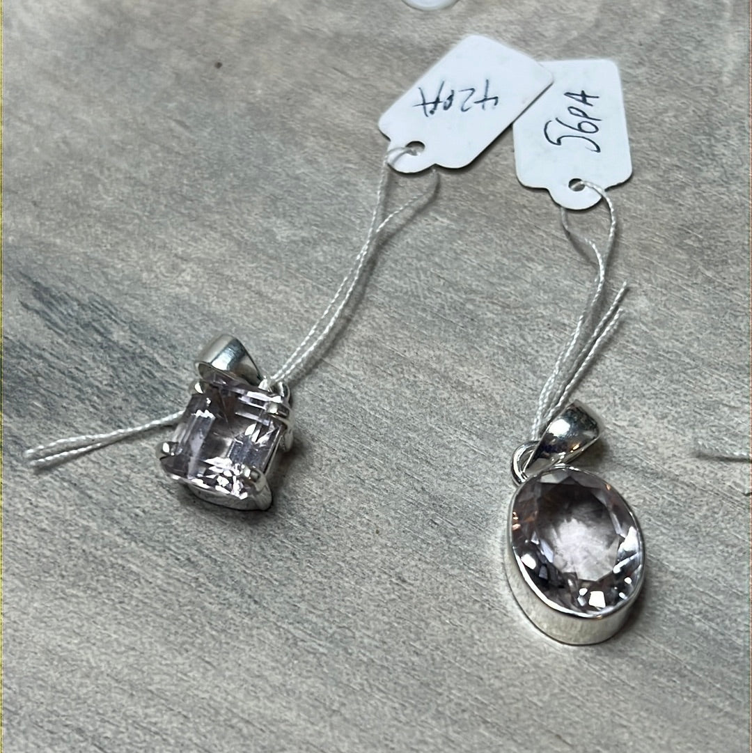 Pink Amethyst - Facet 925 Sterling Silver Pendant