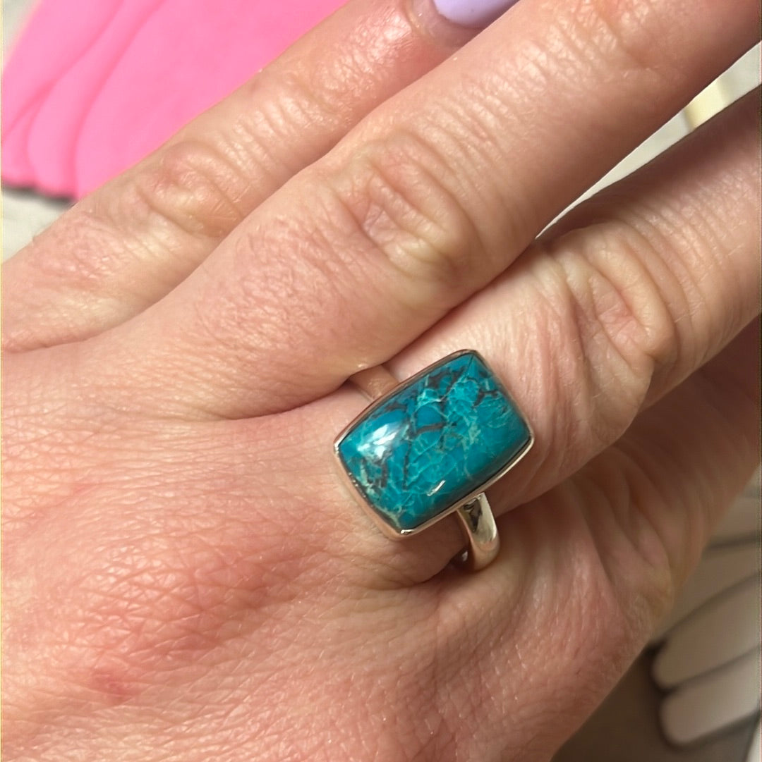 Malacolla 925 Sterling Silver Ring - Size R 1/2 - S