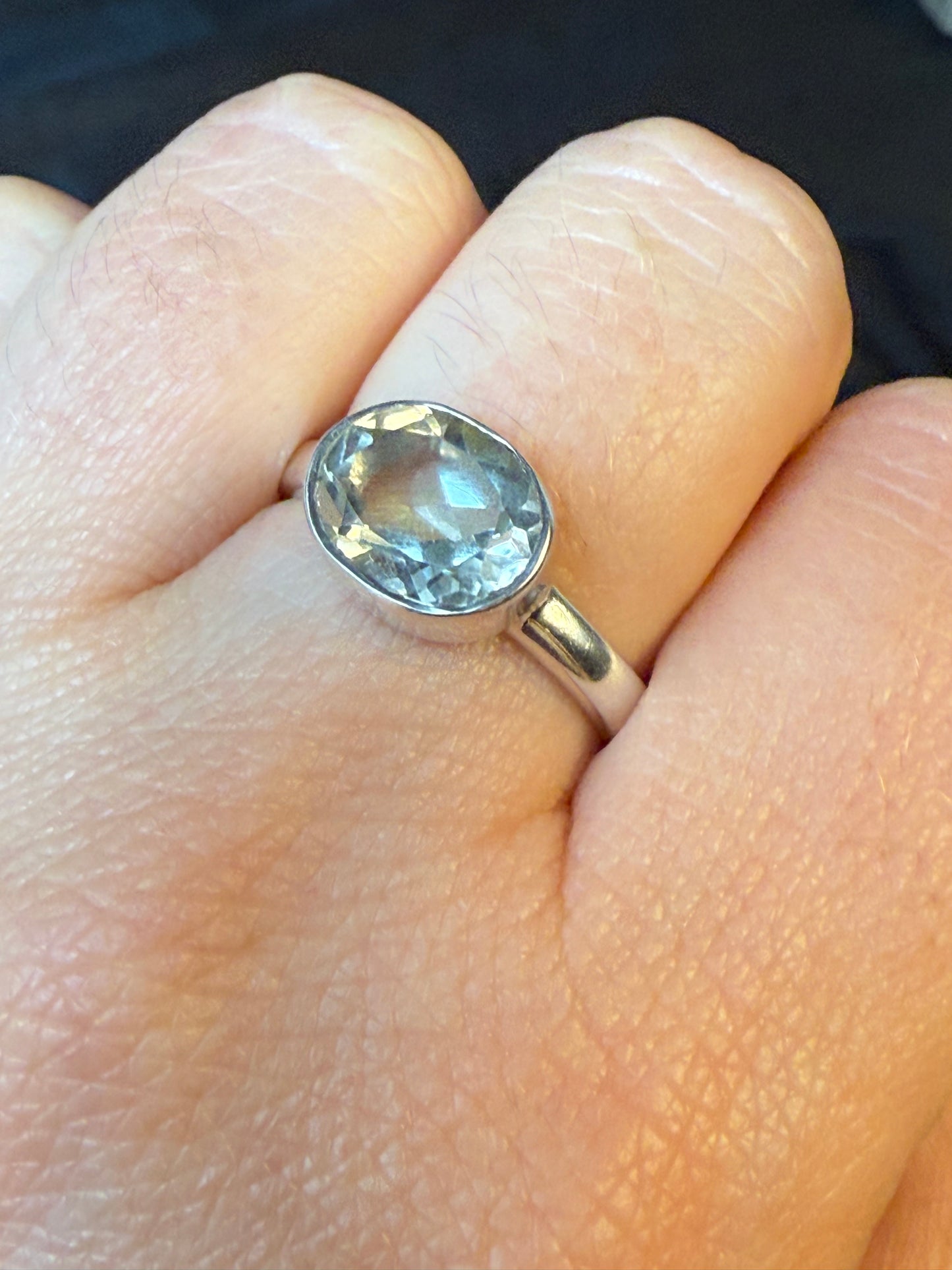 Prasolite 925 Ring - Size Q Green Amethyst