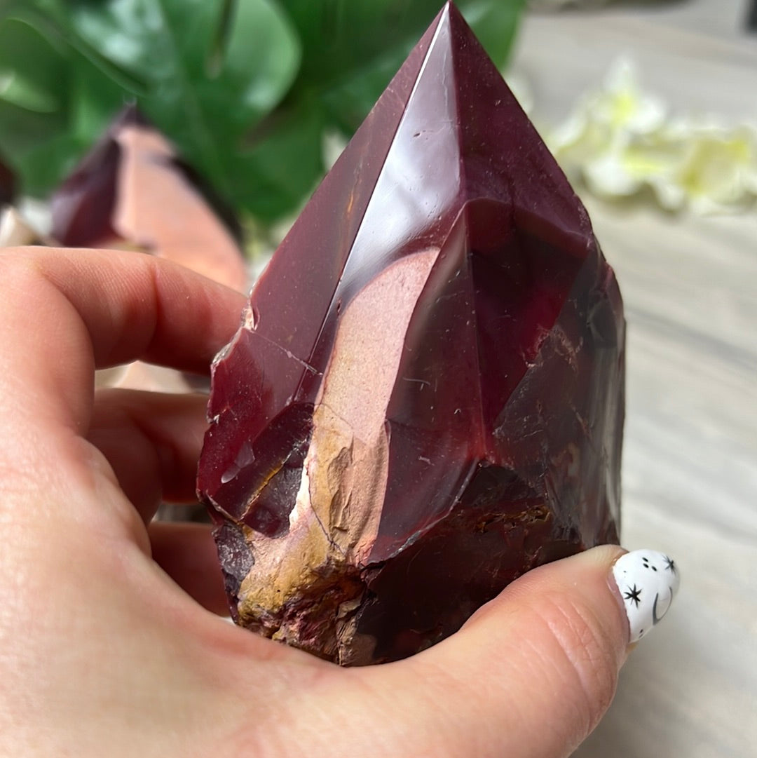 Mookaite Half & Half Polished Raw Tower Points