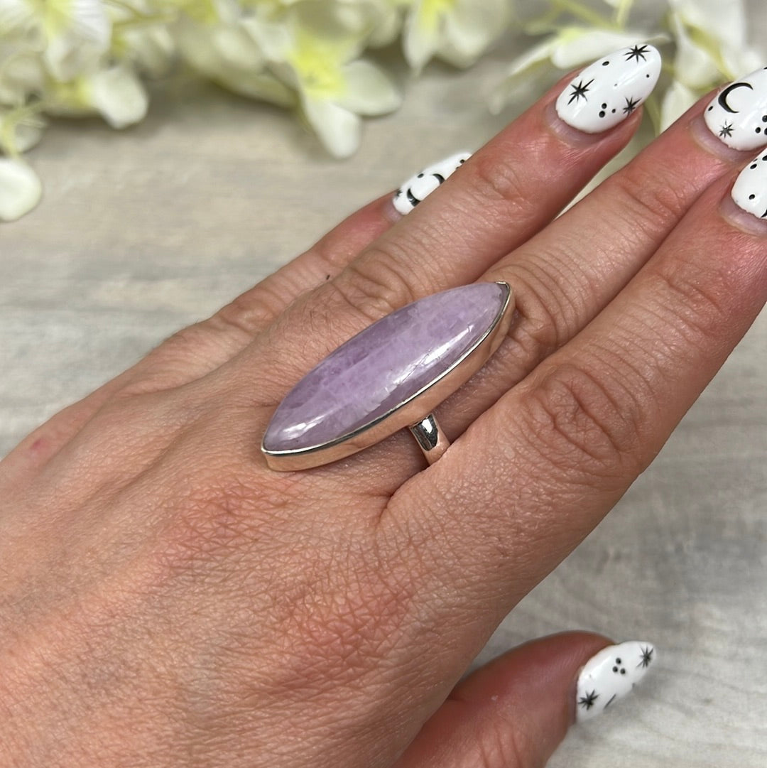 Kunzite 925 Sterling Silver Ring - Size R 1/2 - S