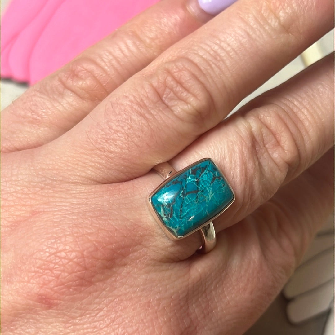 Malacolla 925 Sterling Silver Ring - Size R 1/2 - S