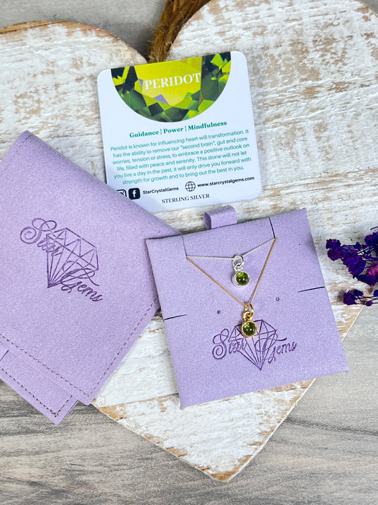 Peridot Gold Personalised Initial Necklace - Vermeil Sterling Gold