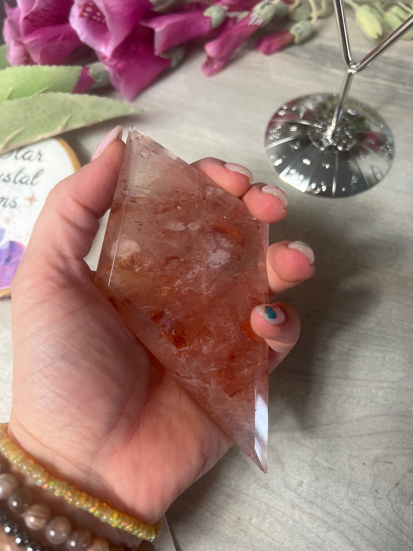 Rose and Fire Quartz Diamond