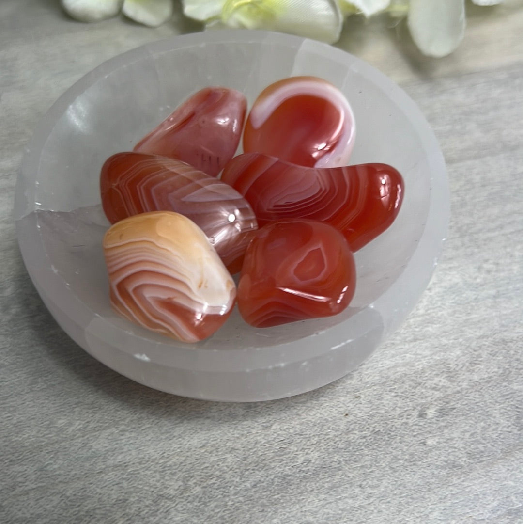 Banded Carnelian Tumble Tumblestone