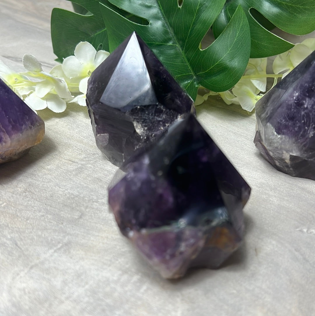 Amethyst Half & Half Polished Raw Tower Points