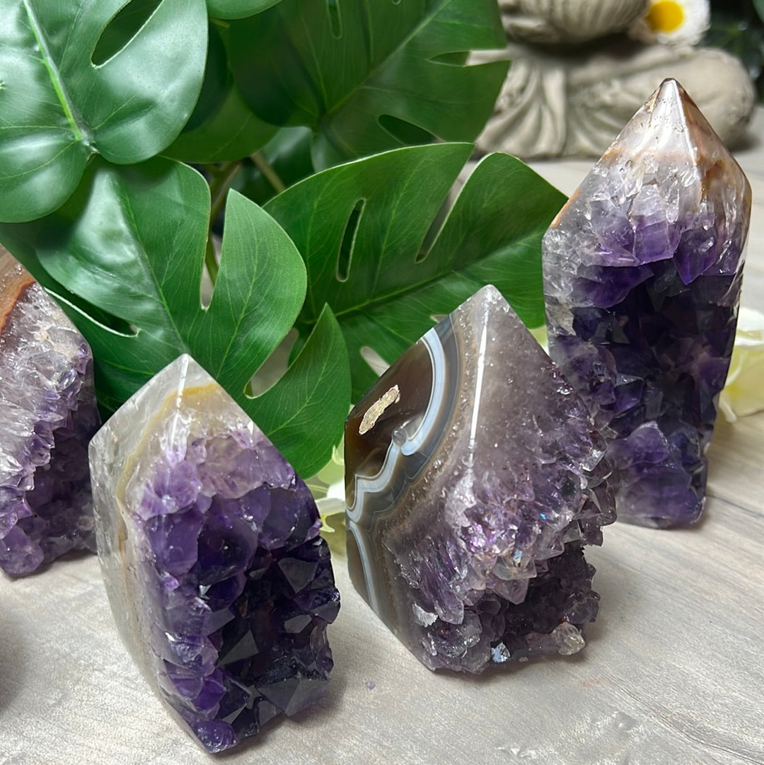 A Amethyst Agate Tower Points