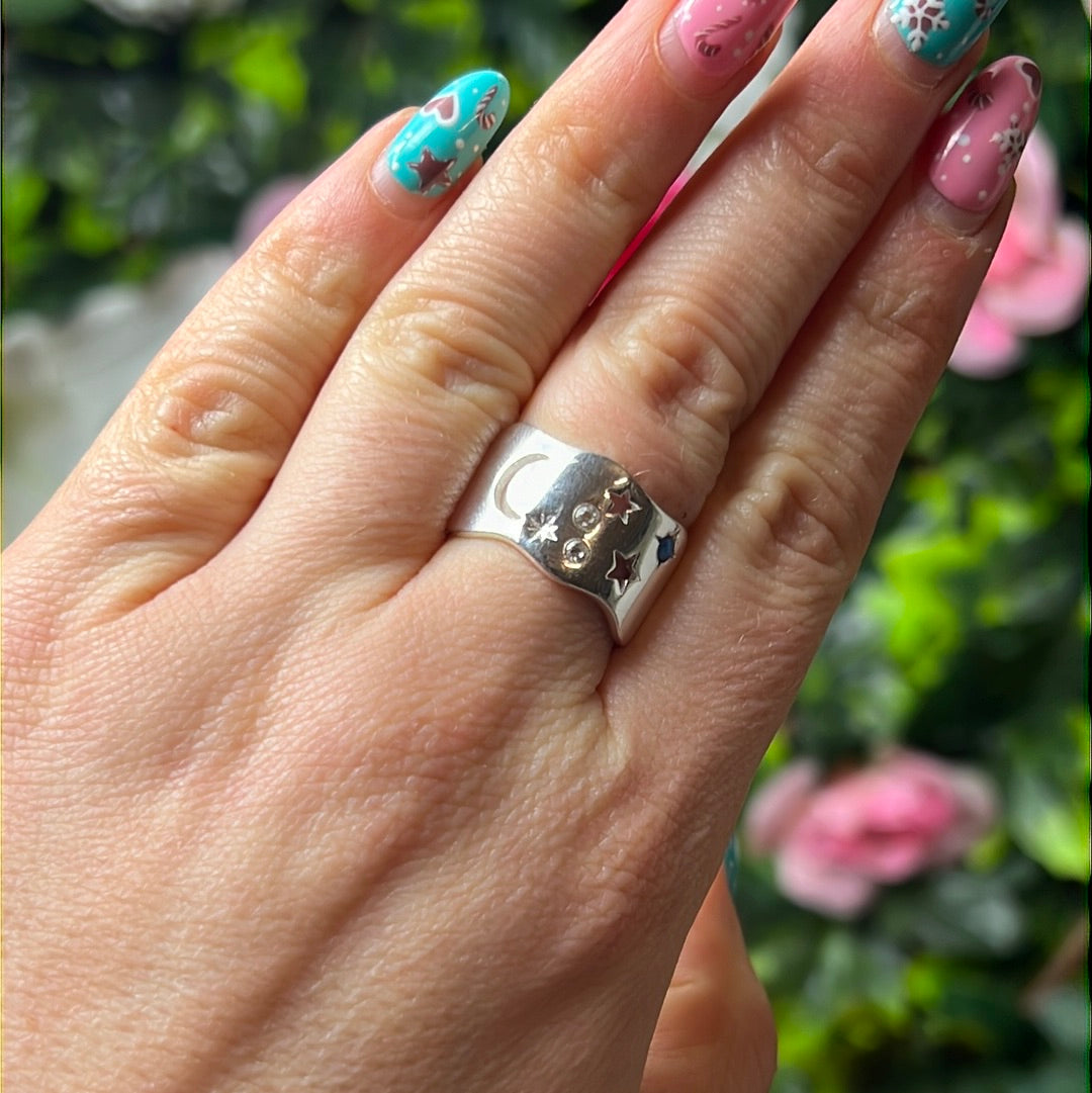 Tala Lani Opal Moon - 925 Sterling Silver Ring