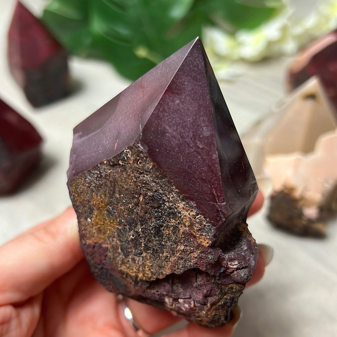 Mookaite Half & Half Polished Raw Tower Points