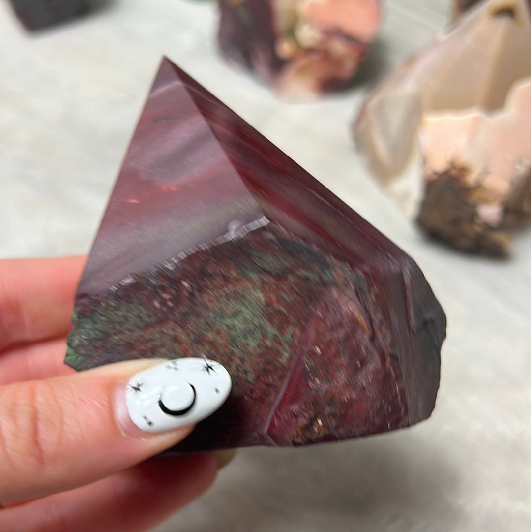 Mookaite Half & Half Polished Raw Tower Points