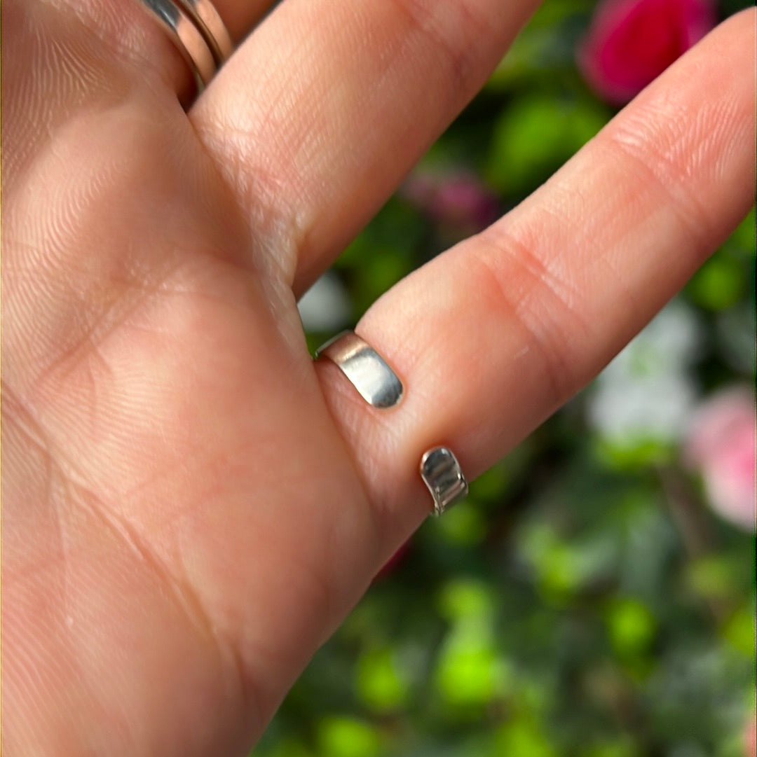 Lunar Phase Cutout  - Mini Iddy Diddy - ( child / toe ) Adjustable 925 Sterling Silver Ring