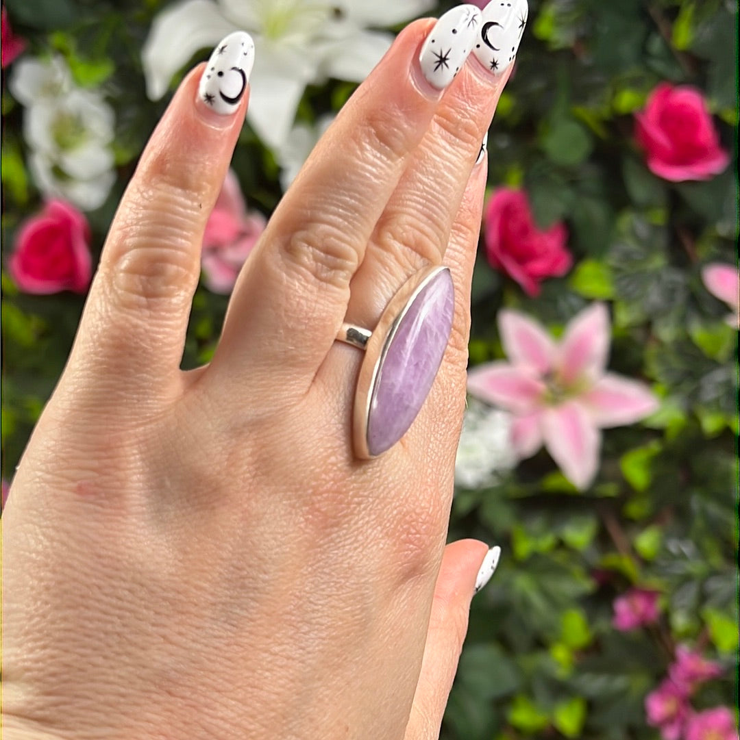 Kunzite 925 Sterling Silver Ring - Size R 1/2 - S