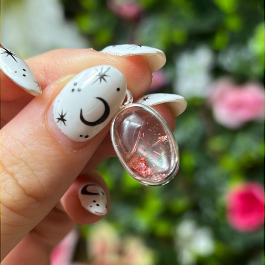 Red Rutile - Rare - 925 Sterling Pendant