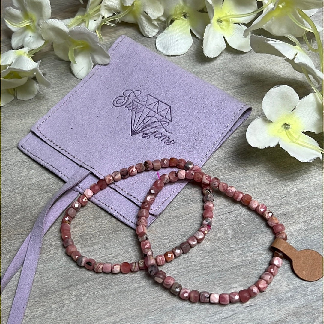 Rhodochrosite Facet Bracelet