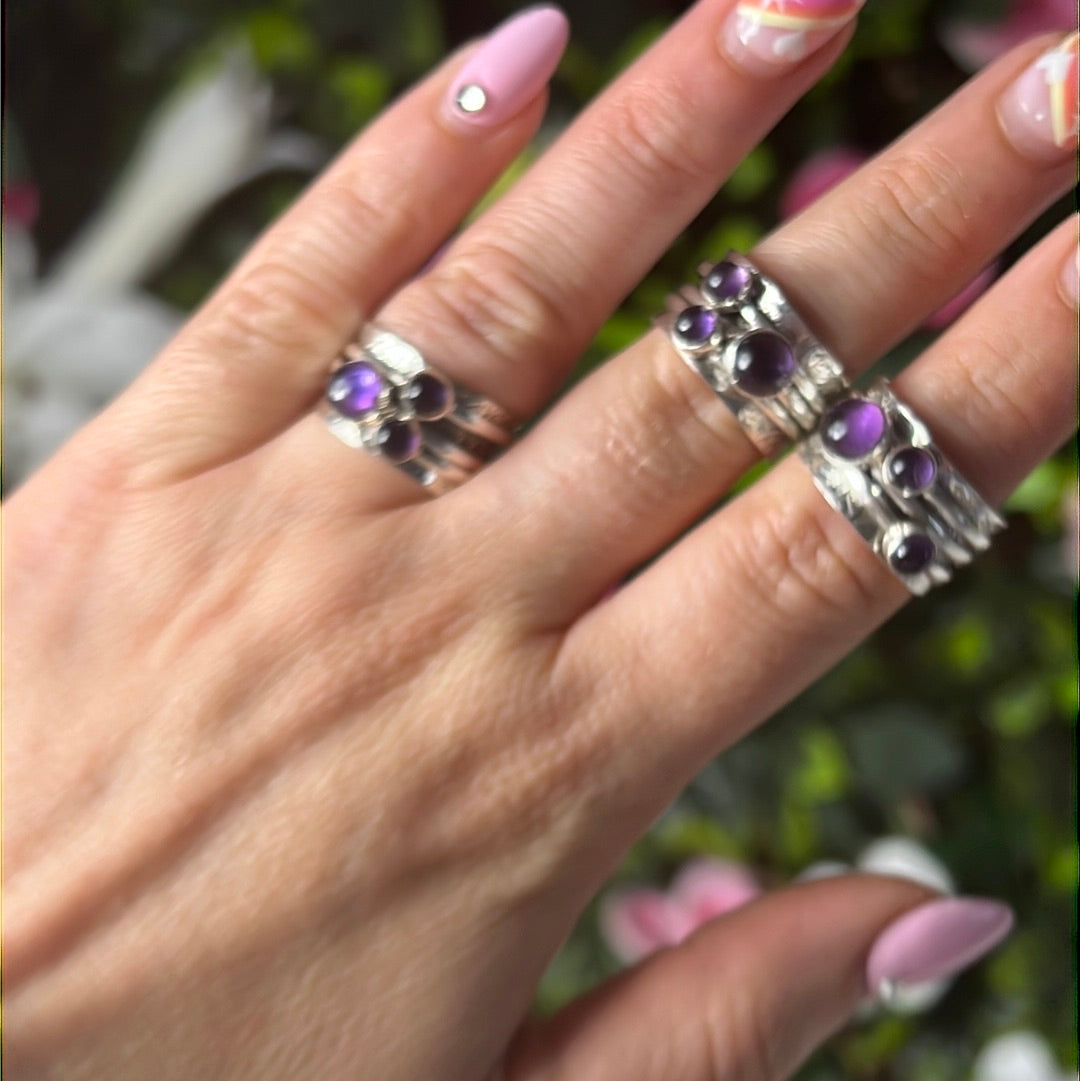 Trio Fidget Spinner Ring - Sterling Silver 925 - Size L 1/2