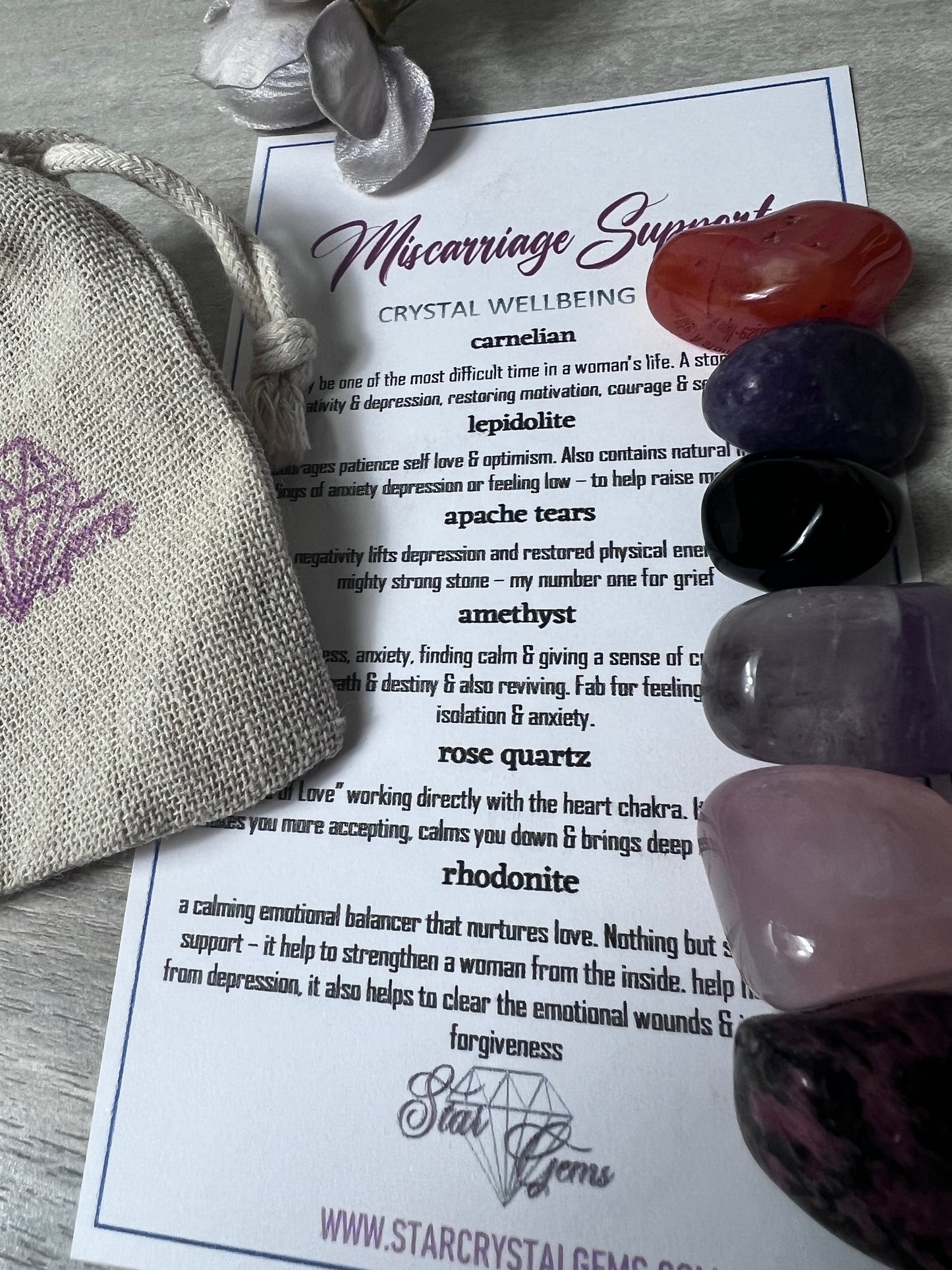 Starcrystalgems - Miscarriage Support - Tumblestone Kit