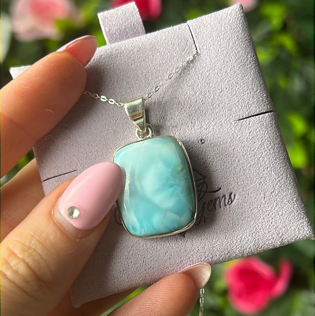 Larimar 925 Sterling Pendant