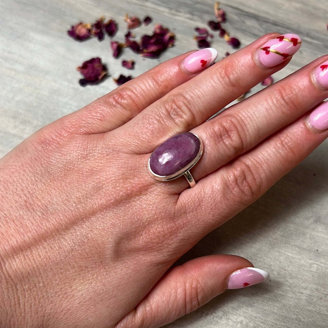 Pink Tourmaline 925 Silver Ring - Size S - S 1/2  AA GRADE