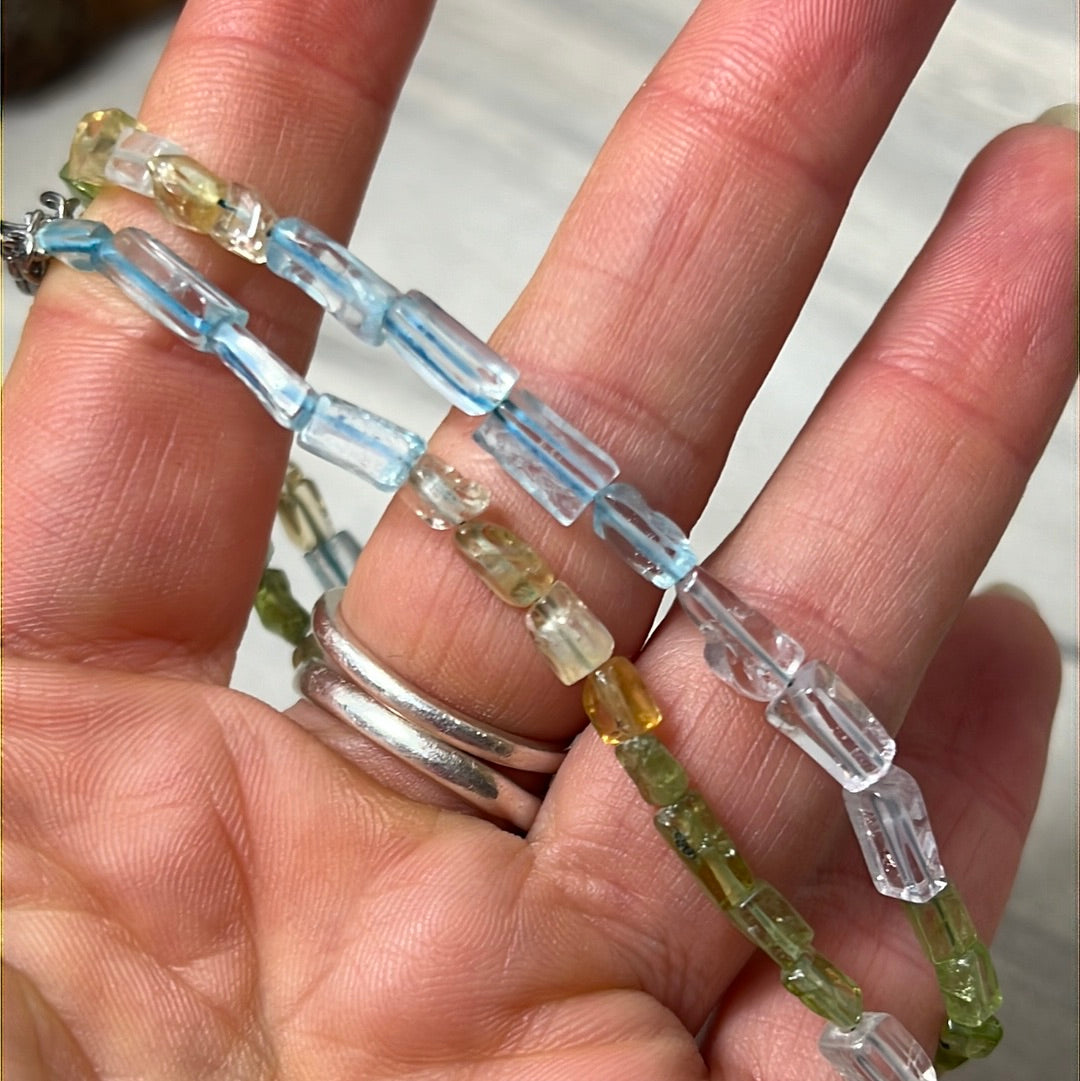 Mix Topaz Bar Bracelet - Sterling