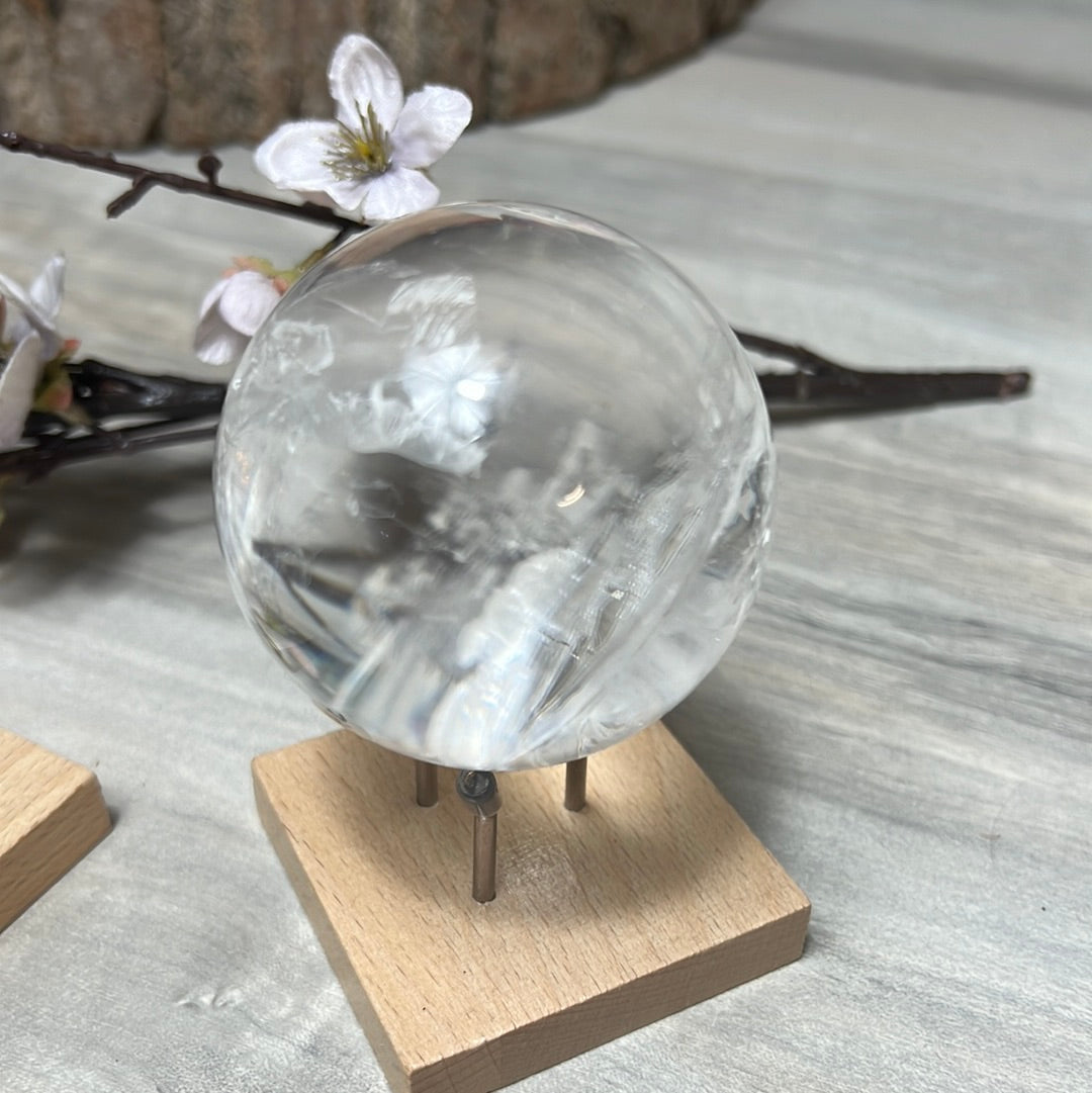 Wood Specimen Sphere Display Stand