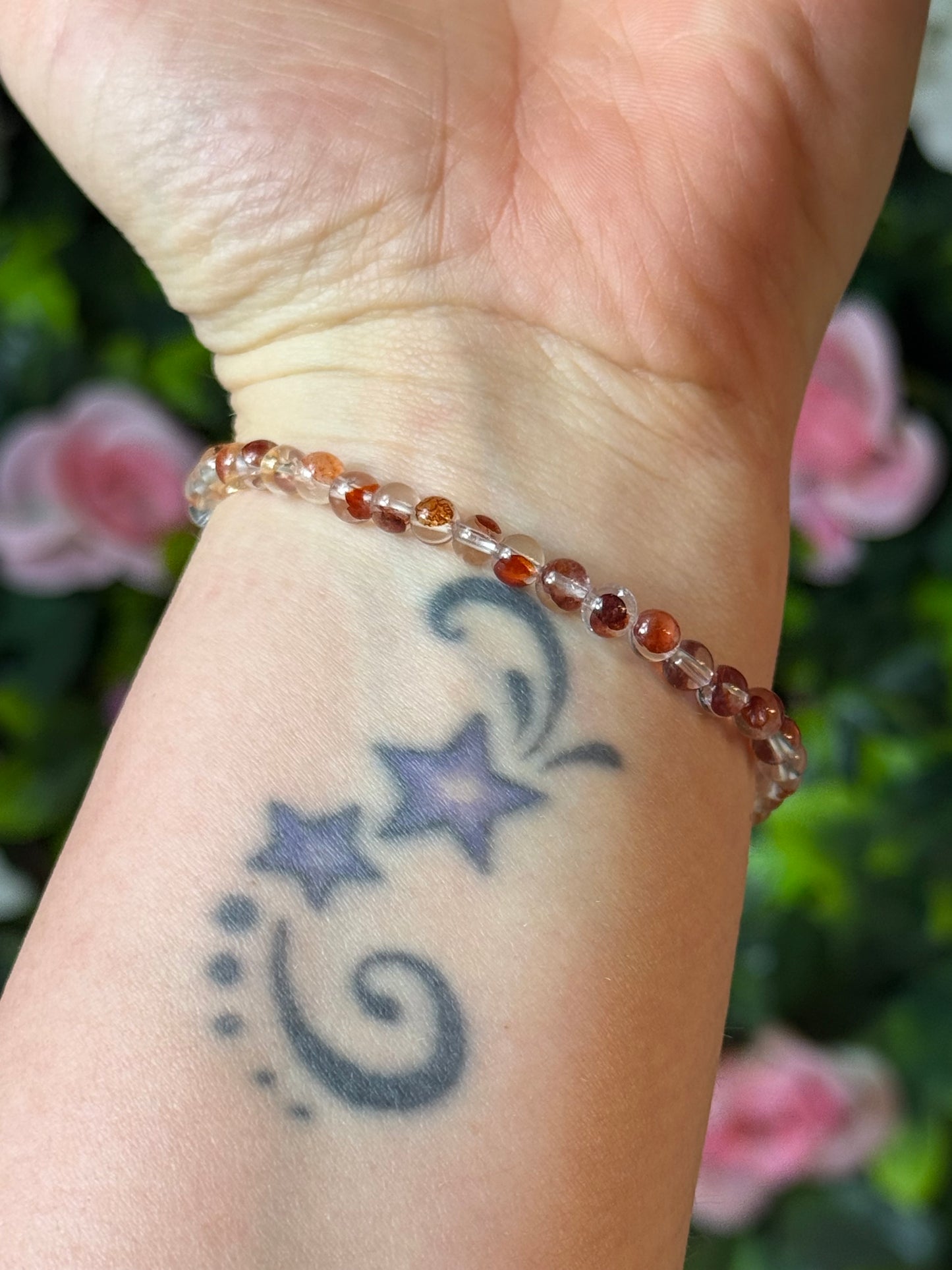 Fire Quartz 4mm Bead Bracelet