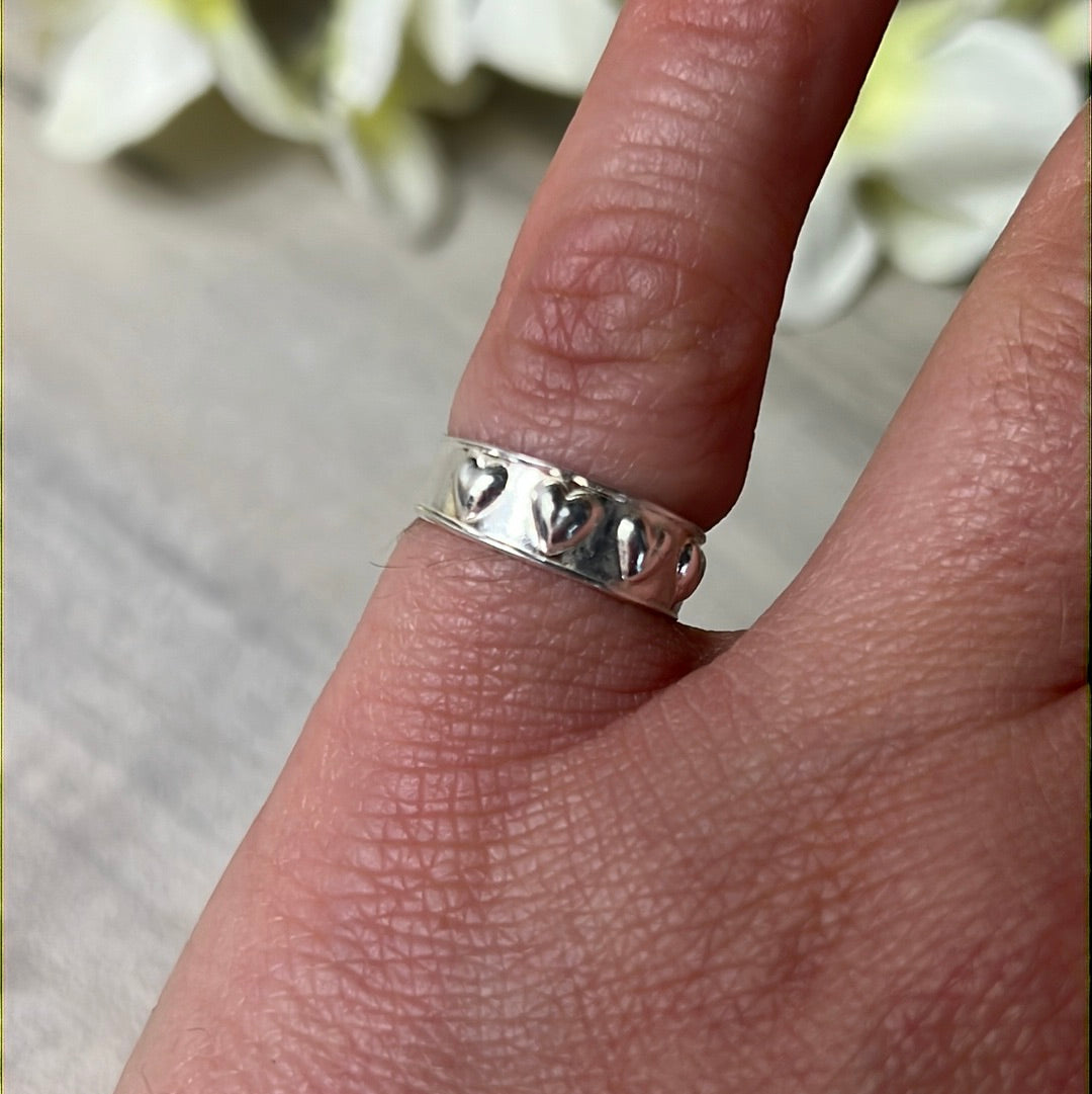 Raise your Heart - Mini Iddy Diddy - ( child / toe ) Adjustable 925 Sterling Silver Ring