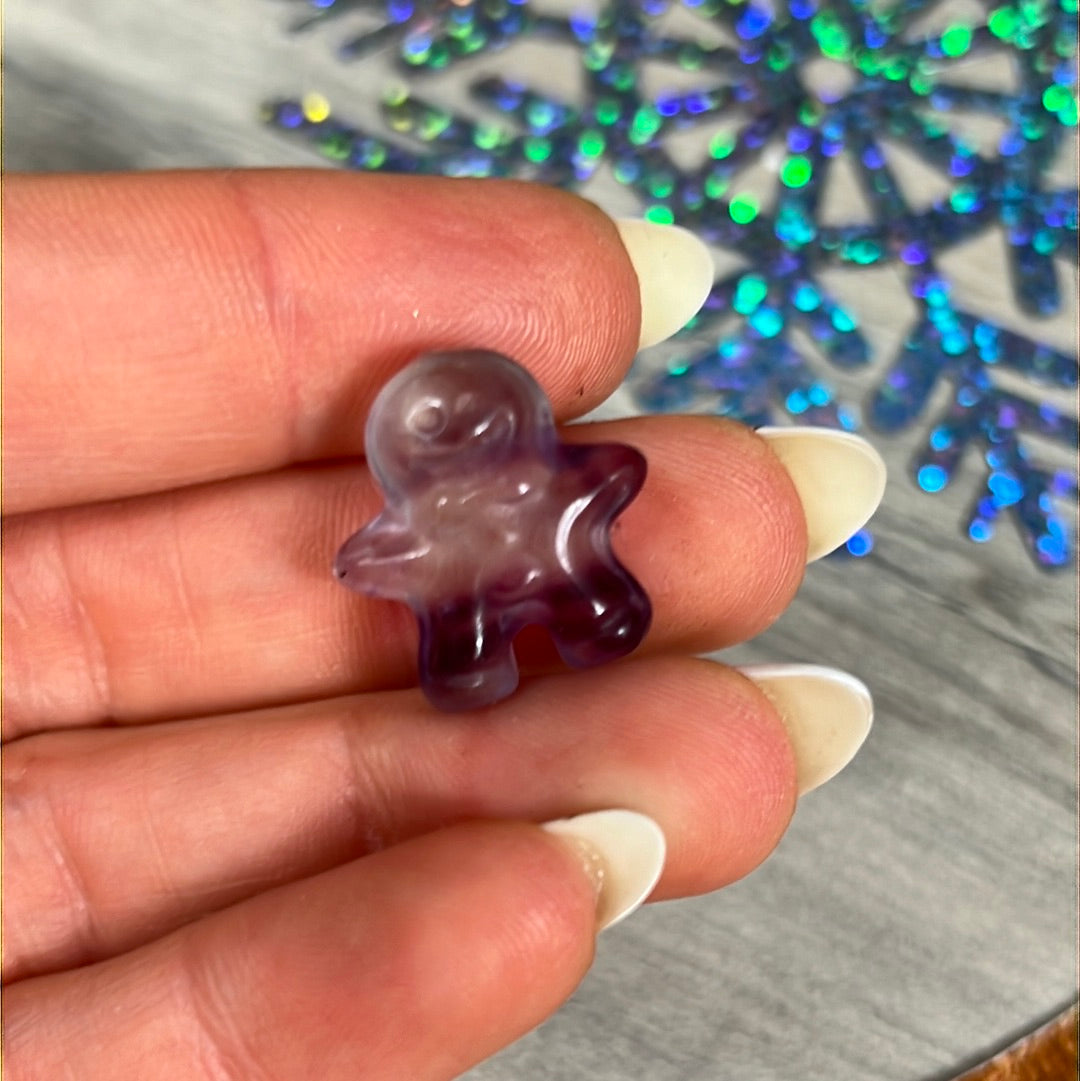 Mini Fluorite gingerbread man person