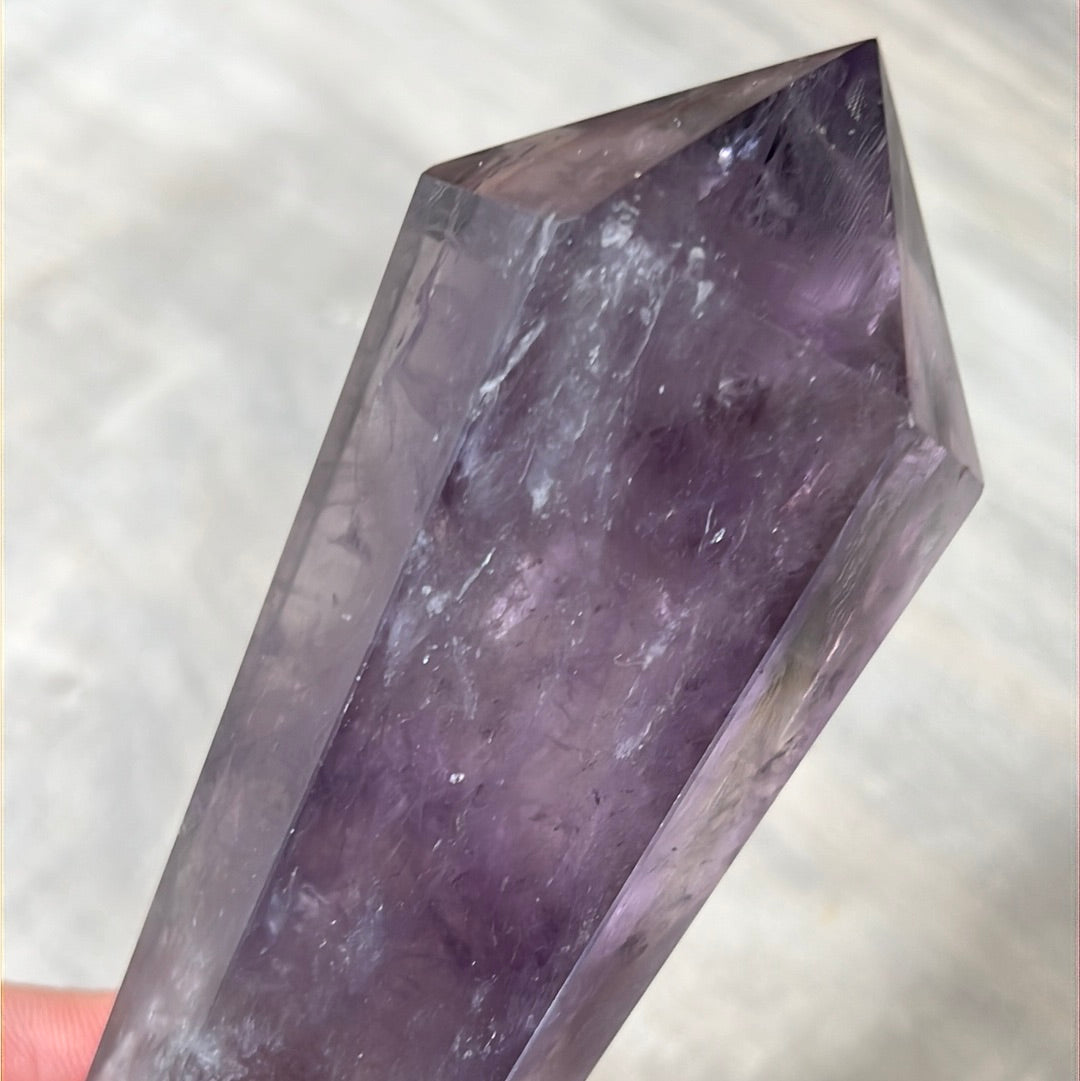 Statement Phantom Fingerprint Amethyst Smokey Quartz Wand